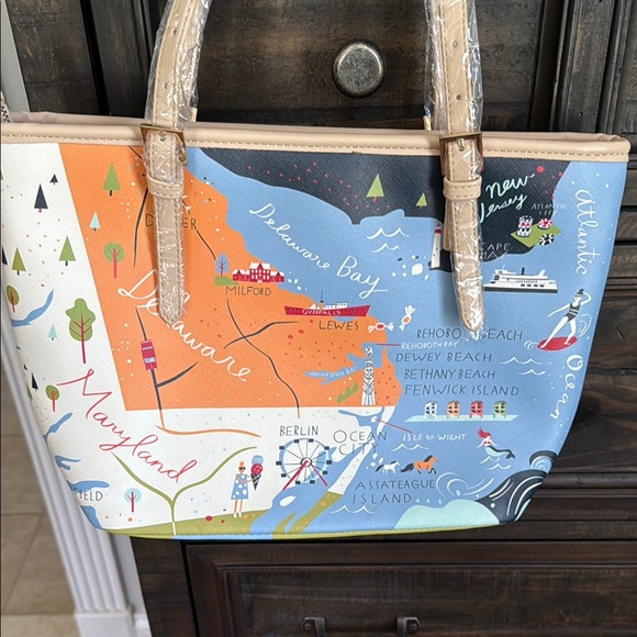 Spartina 449 Map Print Tote Bag - Bay Dreams - Picture 3 of 6